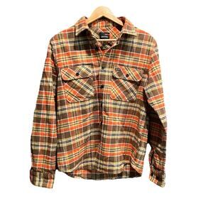 Brixton Bowery Heavyweight Flannel Desert Palm Men's Button Down Shirt Size S